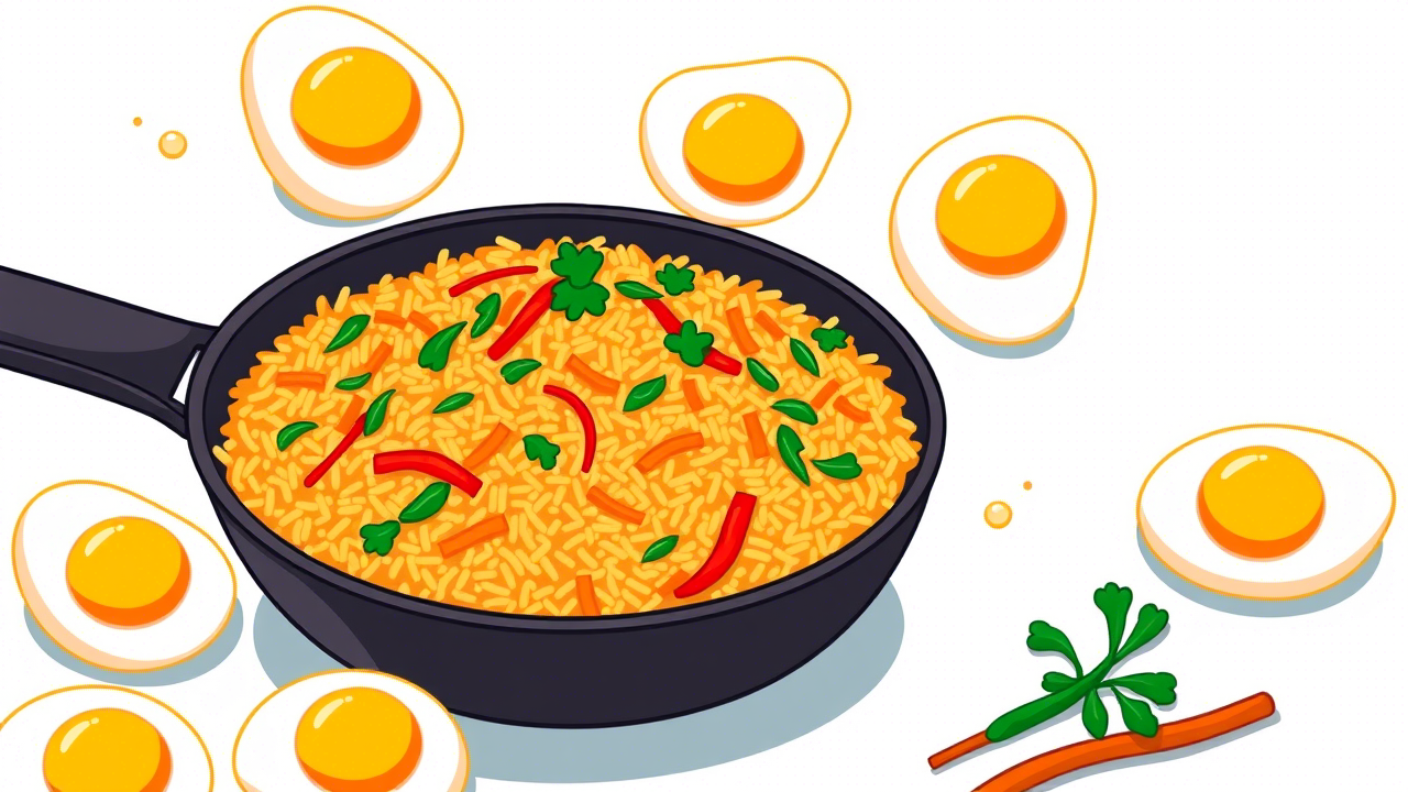 Egg Fried Rice with Rainbow Veggies in a Snap