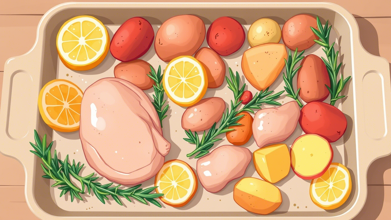 Greek Lemon Chicken and Potatoes with No Mess