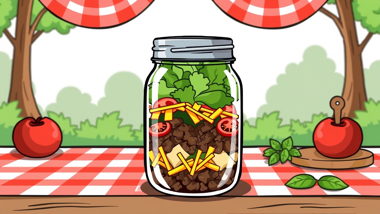 Mason Jar Taco Salads for Picnic Night