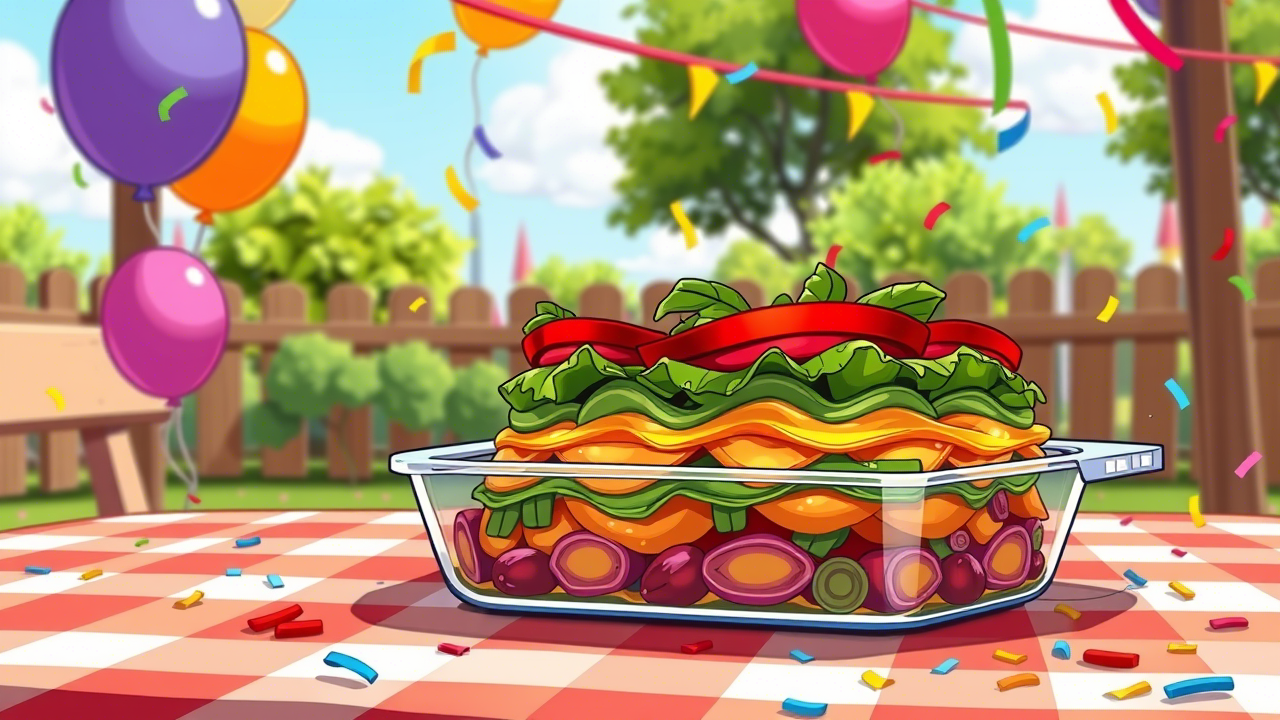 Rainbow Veggie Lasagna for Birthday Fun
