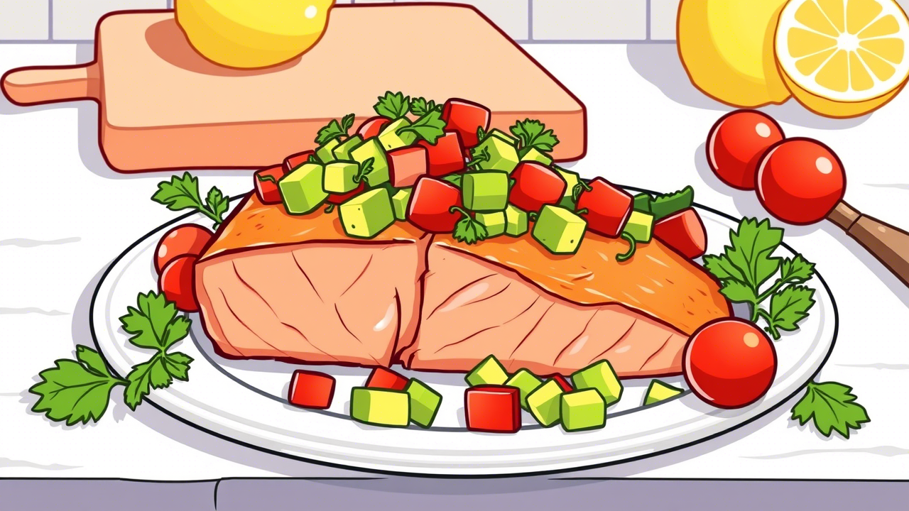 Salmon with Avocado Salsa for Brainy Bites